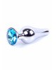 Анальна пробка - Jewellery Silver Long Plug Light Blue Анальна пробка - Jewellery Silver Long Plug Light Blue