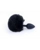 Анальна пробка - Jewellery Silicon Plug  Bunny Tail Black