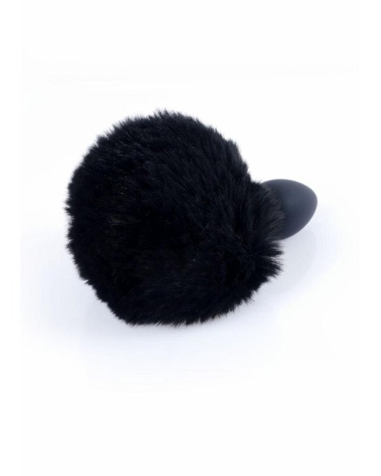 Анальна пробка - Jewellery Silicon Plug  Bunny Tail Black