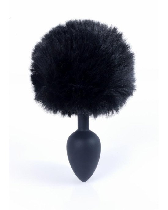 Анальна пробка - Jewellery Silicon Plug  Bunny Tail Black