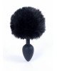 Анальна пробка - Jewellery Silicon Plug  Bunny Tail Black