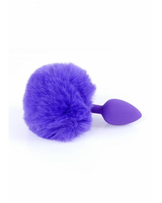 Анальна пробка - Jewellery Silicon Plug Bunny Tail Purple Анальна пробка - Jewellery Silicon Plug Bunny Tail Purple