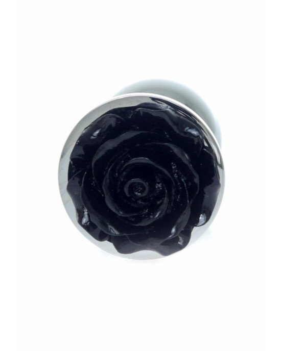 Анальна пробка - Jewellery Silver Rose Plug Black