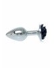 Анальна пробка - Jewellery Silver Rose Plug Black