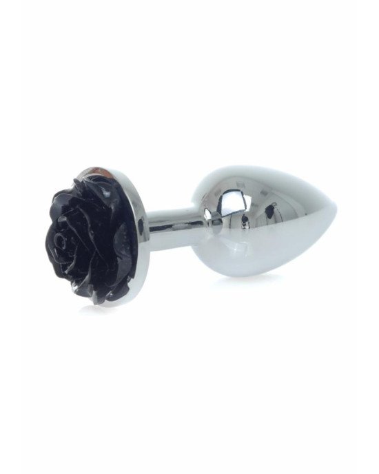 Анальна пробка - Jewellery Silver Rose Plug Black