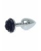Анальна пробка - Jewellery Silver Rose Plug Black