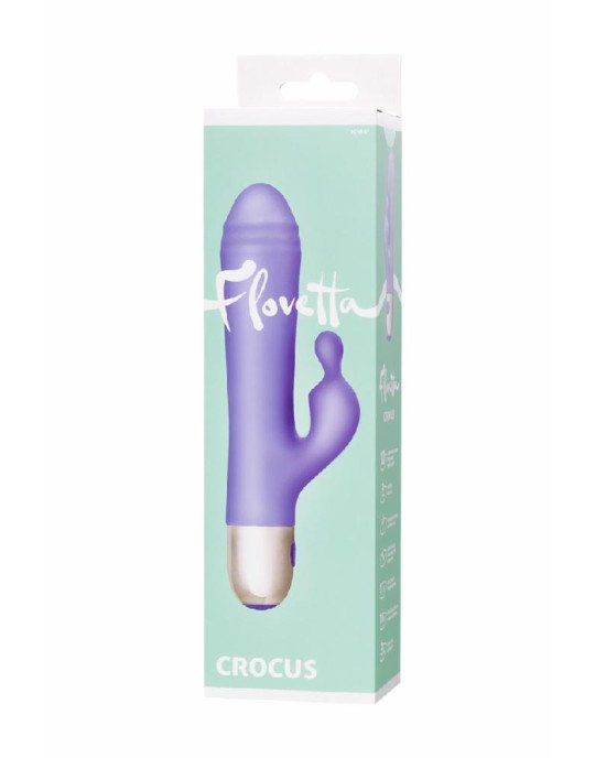 Вібратор з кліторальною стимуляцією Flovetta Crocus, силікон, фіолетовий, 17,5 см Вібратор з кліторальною стимуляцією Flovetta Crocus, силікон, фіолетовий, 17,5 см
