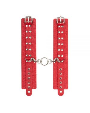 Наручники Leather Rastraints Hand Cuffs, Red