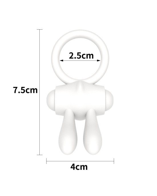 Ерекційне кільце - Power Clit Cockring Rabbit White