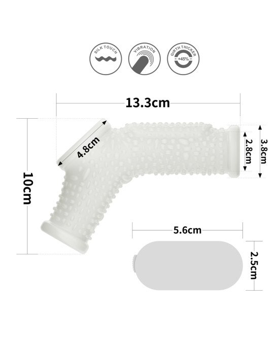 Насадка на член - Vibrating Drip Knights Ring With Scrotum Sleeve White Насадка на член - Vibrating Drip Knights Ring With Scrotum Sleeve White