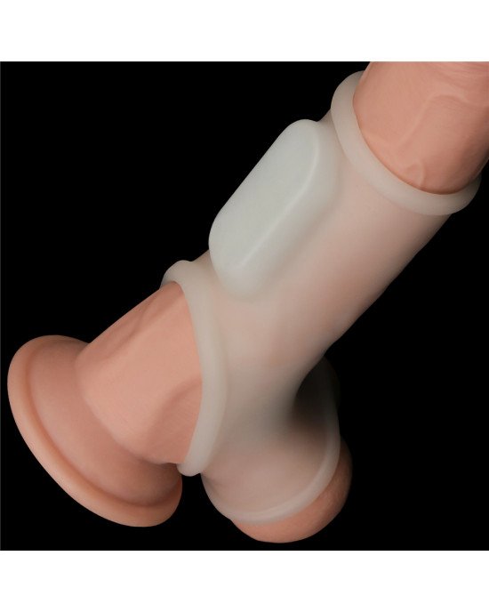 Насадка на член - Vibrating Silk Knights Ring With Scrotum Sleeve White Насадка на член - Vibrating Silk Knights Ring With Scrotum Sleeve White