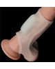 Насадка на член - Vibrating Ridge Knights Ring With Scrotum Sleeve White Насадка на член - Vibrating Ridge Knights Ring With Scrotum Sleeve White