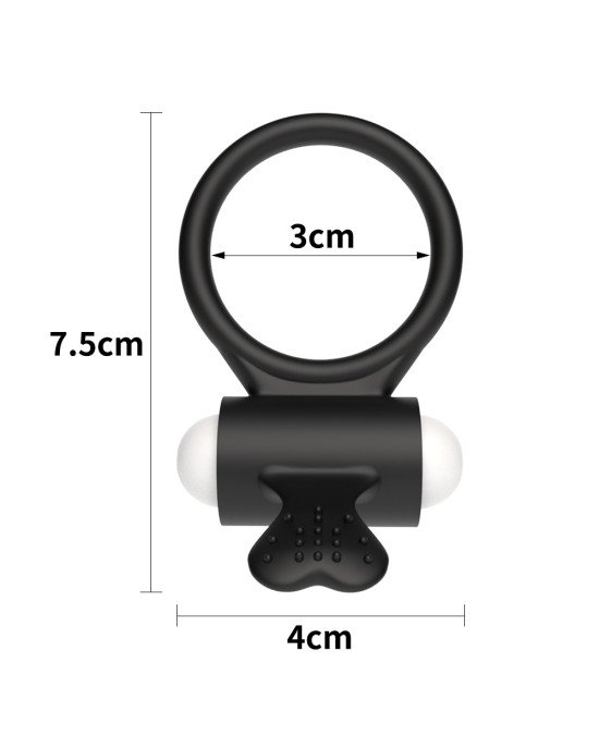 Ерекційне кільце - Power Clit Cockring Heart Black Ерекційне кільце - Power Clit Cockring Heart Black