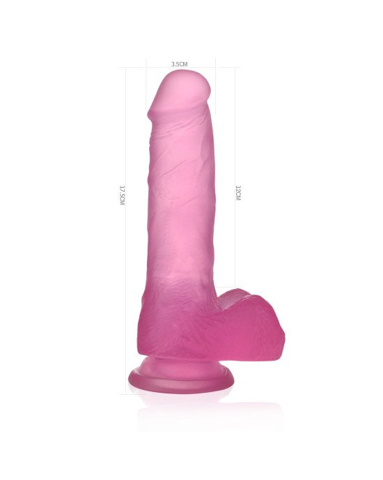 Фалоімітатор з мошонкою - Jelly Studs Crystal Dildo Medium 7