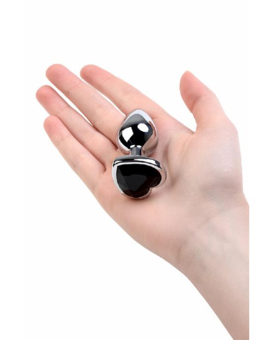 Анальна втулка Metal By Toyfa, метал, срібна, з чорним кристалом, 7 см, ø 2,7 см, 50 г Анальна втулка Metal By Toyfa, метал, срібна, з чорним кристалом, 7 см, ø 2,7 см, 50 г