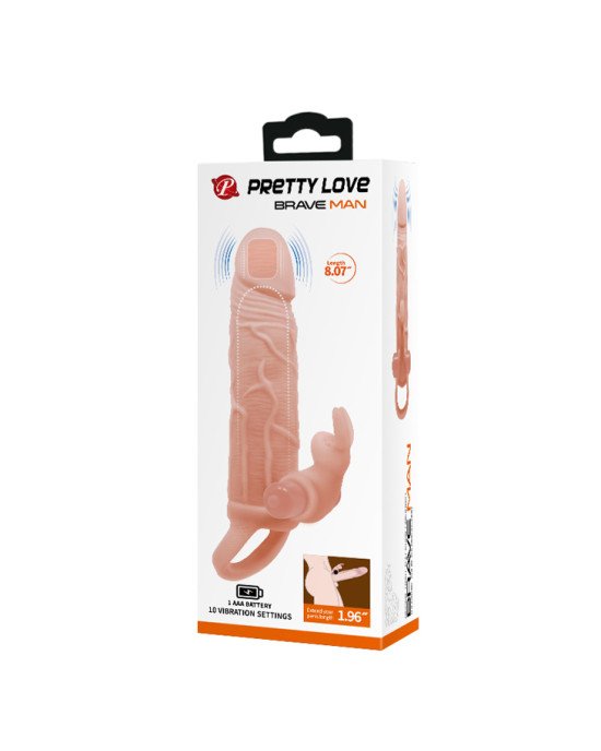 Насадка на член - Pretty Love Brave Man Vibro Extension Vibrating Penis Sleeve Flesh Насадка на член - Pretty Love Brave Man Vibro Extension Vibrating Penis Sleeve Flesh