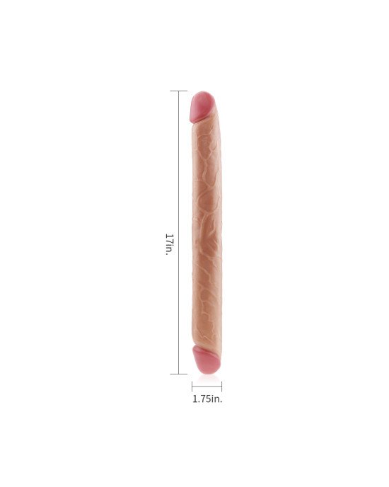 Двосторонній фалоімітатор - King-Sized Realistic Slim Ultra Double Dildo 17