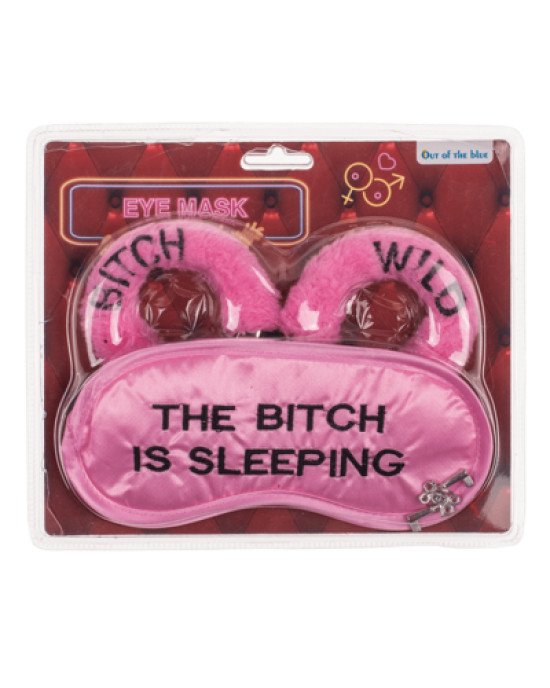 Плюшеві наручники та маска для очей Wild Bitch Pink