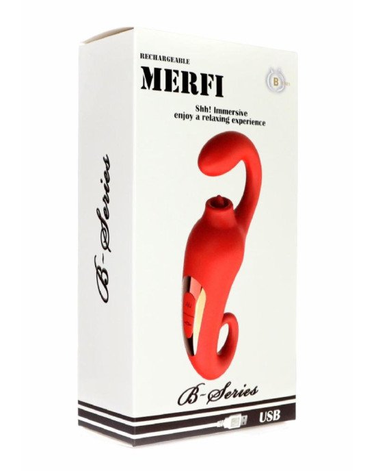Вібратор - Merfi, 10 Vibration Functions, 10 Frequency Tongue Licking USB
