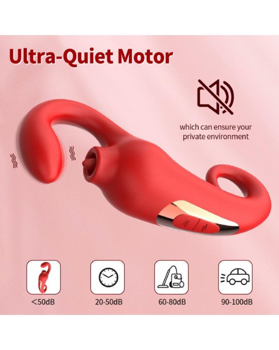 Вібратор - Merfi, 10 Vibration Functions, 10 Frequency Tongue Licking USB