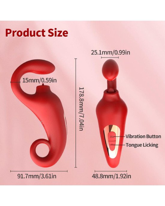 Вібратор - Merfi, 10 Vibration Functions, 10 Frequency Tongue Licking USB