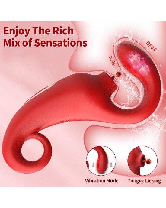 Вібратор - Merfi, 10 Vibration Functions, 10 Frequency Tongue Licking USB