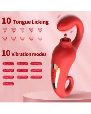 Вібратор - Merfi, 10 Vibration Functions, 10 Frequency Tongue Licking USB