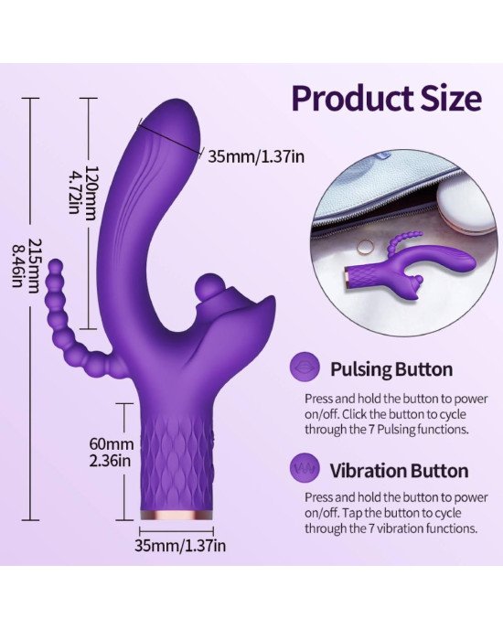 Вібратор - Patty, 7 Vibration Functions, 7 Ball Tapping, USB Вібратор - Patty, 7 Vibration Functions, 7 Ball Tapping, USB