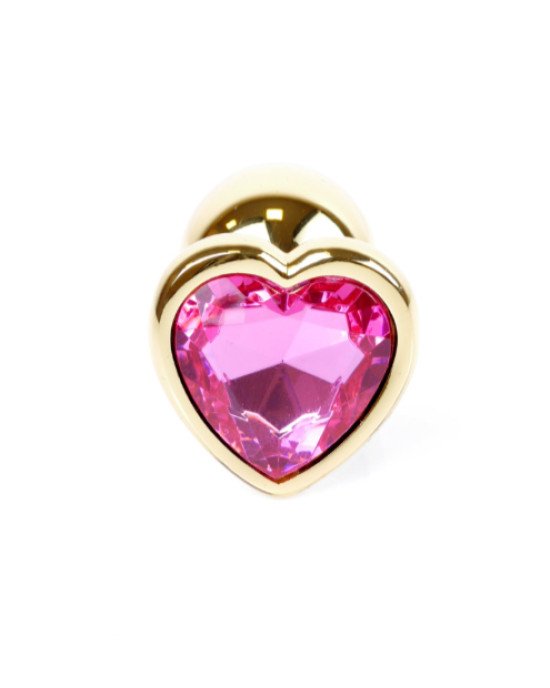 Анальна пробка - Jewellery Gold Heart Plug Pink Анальна пробка - Jewellery Gold Heart Plug Pink