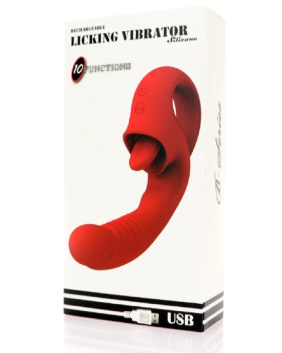 Вібратор - Rechargeable Licking Vibrator USB 10 Functions Вібратор - Rechargeable Licking Vibrator USB 10 Functions