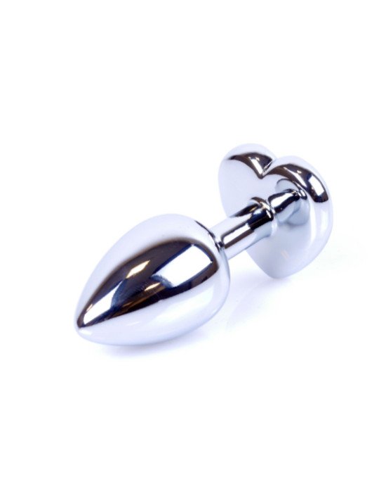 Анальна пробка - Jewellery Silver Heart Plug Black Анальна пробка - Jewellery Silver Heart Plug Black