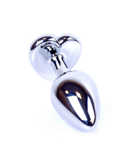 Анальна пробка - Jewellery Silver Heart Plug Black Анальна пробка - Jewellery Silver Heart Plug Black