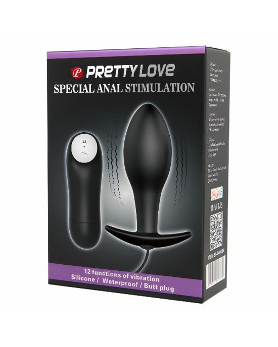 Анальна пробка - Pretty Love Special Anal Stimulation Vibrating Butt Plug Black Анальна пробка - Pretty Love Special Anal Stimulation Vibrating Butt Plug Black