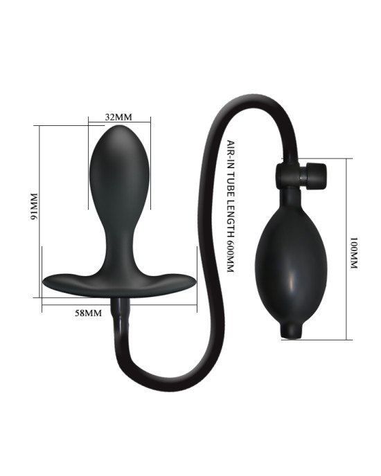 Анальна пробка - Pretty Love Inflatable Anal Plug Black Анальна пробка - Pretty Love Inflatable Anal Plug Black