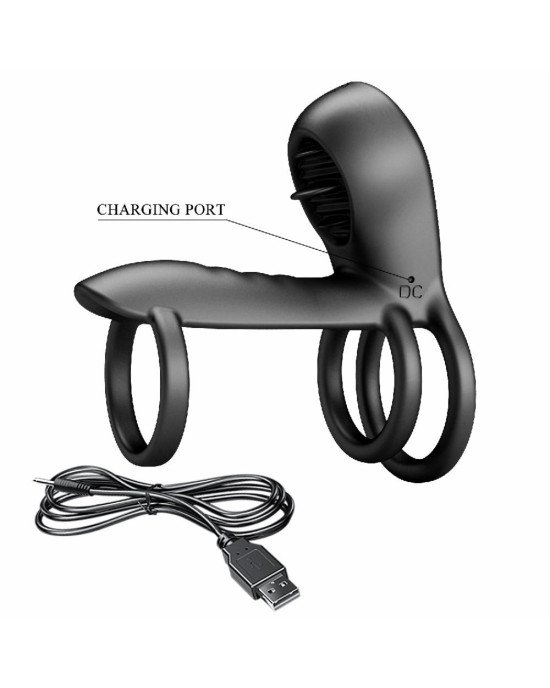 Ерекційне кільце - Pretty Love Vibrating Penis Sling Jammy Black Ерекційне кільце - Pretty Love Vibrating Penis Sling Jammy Black