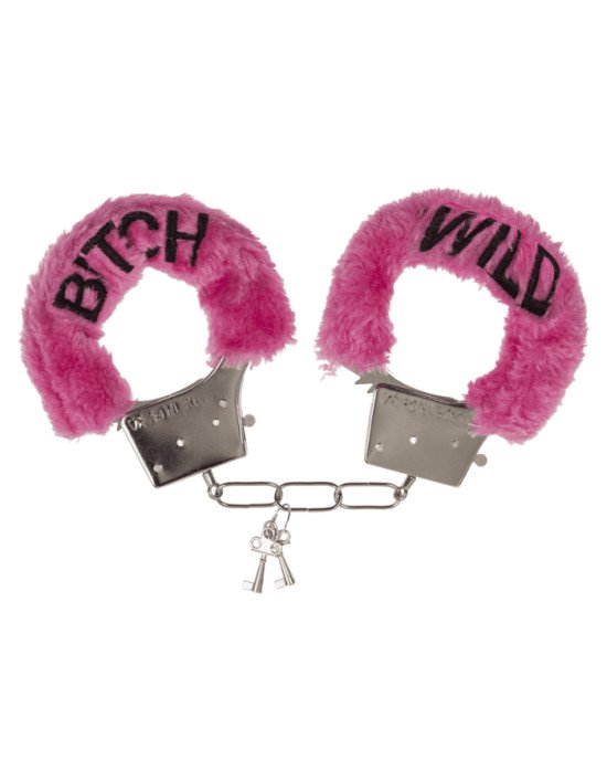 Плюшеві наручники та маска для очей Wild Bitch Pink