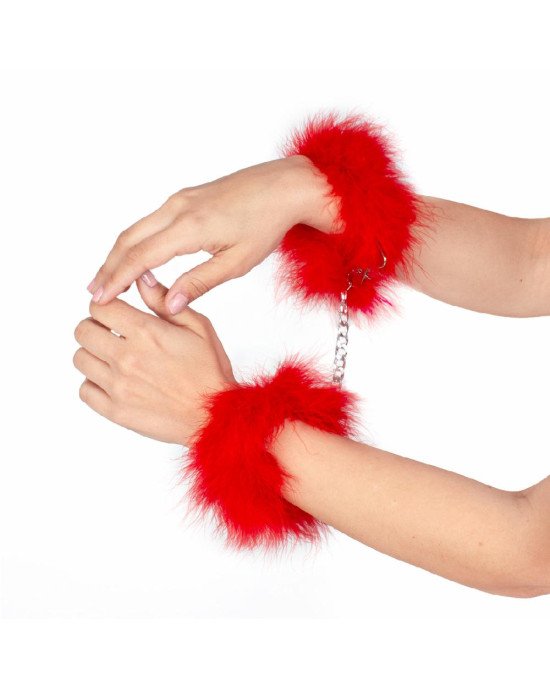 Наручники - Secret Play Handcuffs Marabou Red Наручники - Secret Play Handcuffs Marabou Red