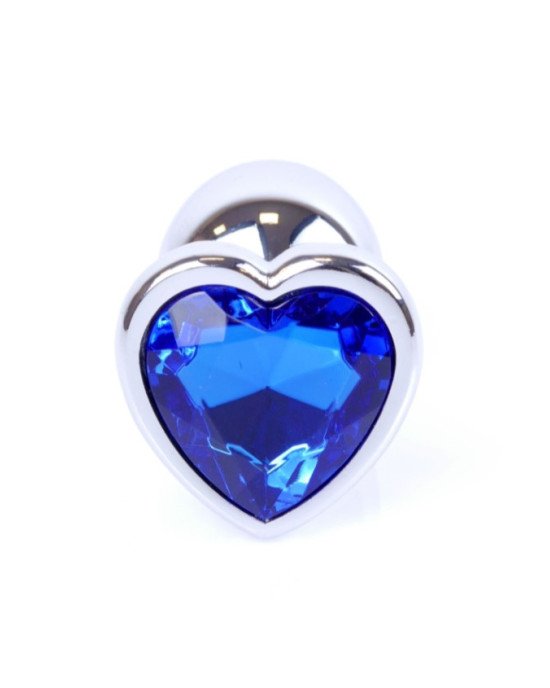 Анальна пробка - Jewellery Silver Heart PLUG- Dark Blue Анальна пробка - Jewellery Silver Heart PLUG- Dark Blue