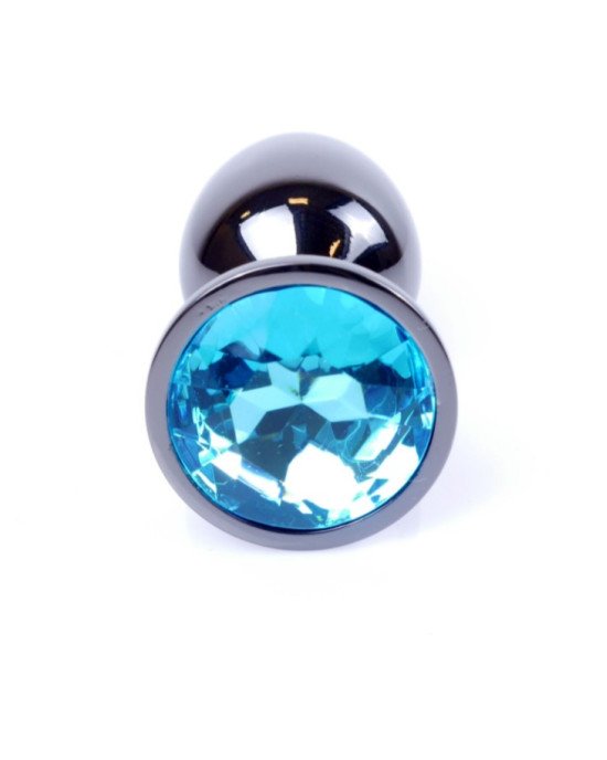 Анальна пробка - Jewellery Dark Silver PLUG- Light Blue Анальна пробка - Jewellery Dark Silver PLUG- Light Blue
