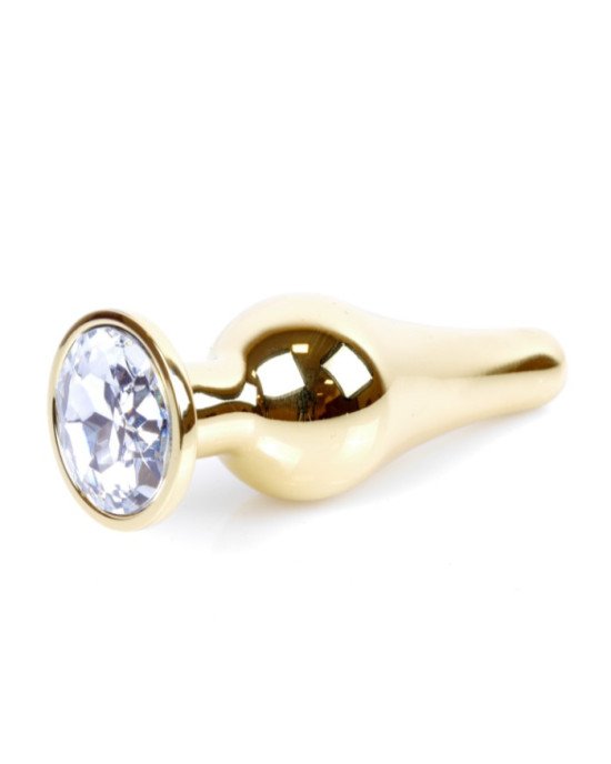 Анальна пробка - Jewellery Gold BUTT PLUG- Clear Анальна пробка - Jewellery Gold BUTT PLUG- Clear