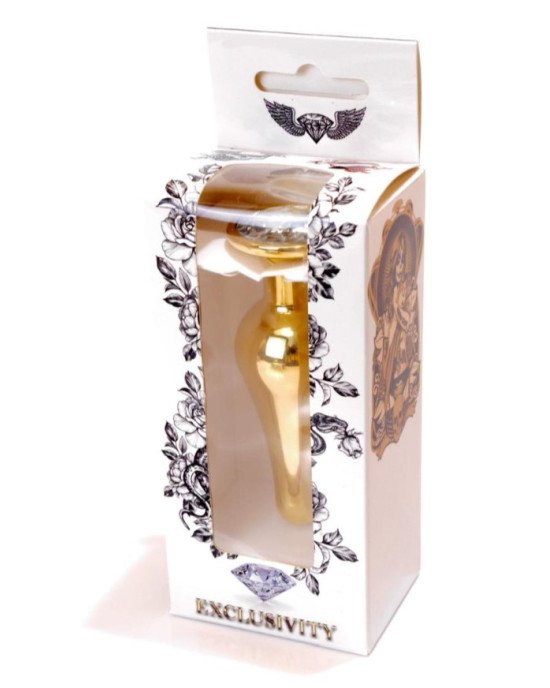 Анальна пробка - Jewellery Gold BUTT PLUG- Clear Анальна пробка - Jewellery Gold BUTT PLUG- Clear