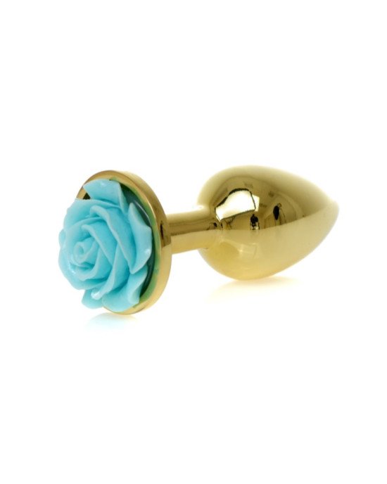 Анальна пробка - Jewellery Gold PLUG ROSE- Light Blue Анальна пробка - Jewellery Gold PLUG ROSE- Light Blue
