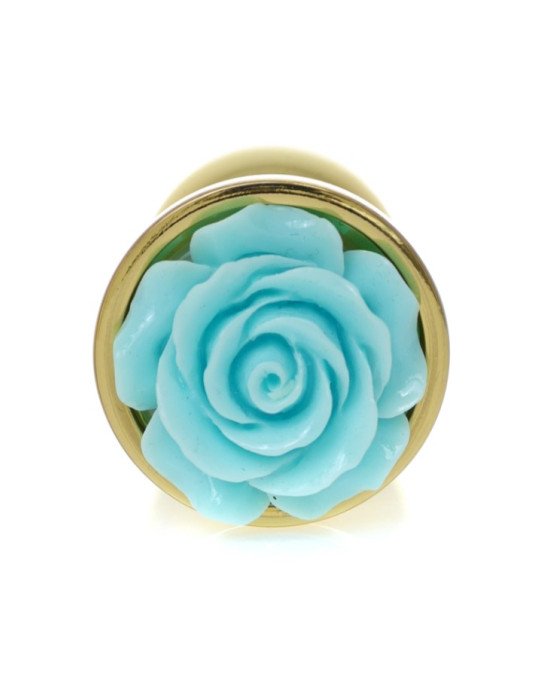 Анальна пробка - Jewellery Gold PLUG ROSE- Light Blue Анальна пробка - Jewellery Gold PLUG ROSE- Light Blue
