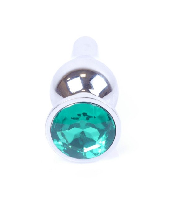 Анальна пробка - Jewellery Silver BUTT PLUG- Green Анальна пробка - Jewellery Silver BUTT PLUG- Green