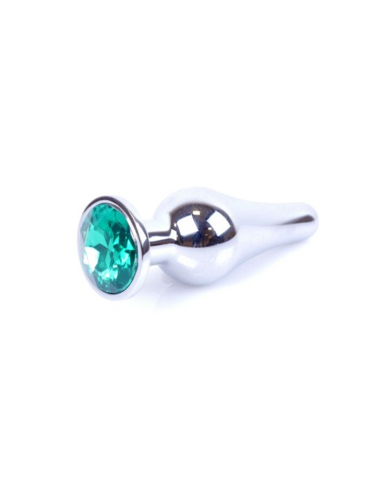 Анальна пробка - Jewellery Silver BUTT PLUG- Green Анальна пробка - Jewellery Silver BUTT PLUG- Green