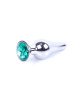 Анальна пробка - Jewellery Silver BUTT PLUG- Green Анальна пробка - Jewellery Silver BUTT PLUG- Green