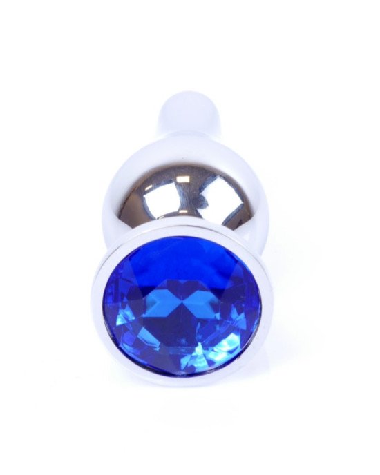Анальна пробка - Jewellery Silver BUTT PLUG- Dark Blue Анальна пробка - Jewellery Silver BUTT PLUG- Dark Blue