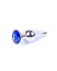 Анальна пробка - Jewellery Silver BUTT PLUG- Dark Blue Анальна пробка - Jewellery Silver BUTT PLUG- Dark Blue