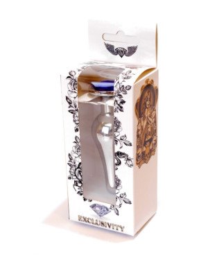 Анальна пробка - Jewellery Silver BUTT PLUG- Dark Blue Анальна пробка - Jewellery Silver BUTT PLUG- Dark Blue