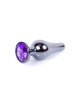 Анальна пробка - Jewellery Dark Silver BUTT PLUG- Purple